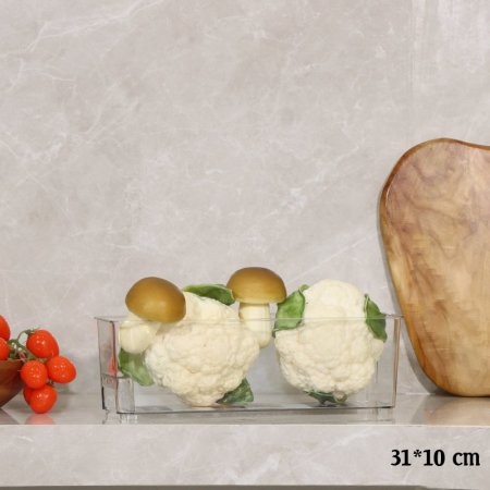 سلة ثلاجة مستطيل 31*10سم اكرلك شفاف بيدين EL172/3 =رم5