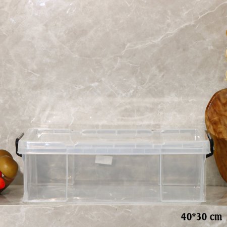 طبروير مستطيل 40*30سم بلاستك شفاف يدين كبس اسود EL117/1 =رم5