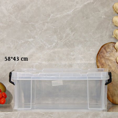 طبروير مستطيل 58*43سم بلاستك شفاف يدين كبس اسود EL117/3 =رم5