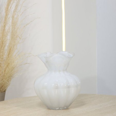 فازة بورسلان سكري 20سم نفخ محزز اطار معلوج EL165/11 =ت.ش2