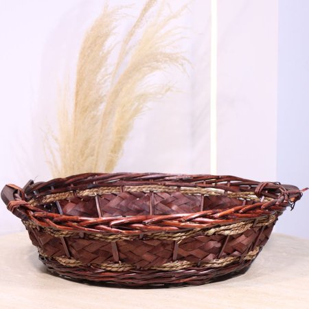 سلة قش مدور 45سم بني محروق EL175/2 =رم6 =ت.ش3