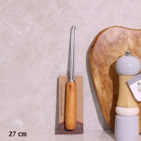 مقوار ستانلس ستيل 27سم يد خشب سادة ع كرت A1/2 =رم8