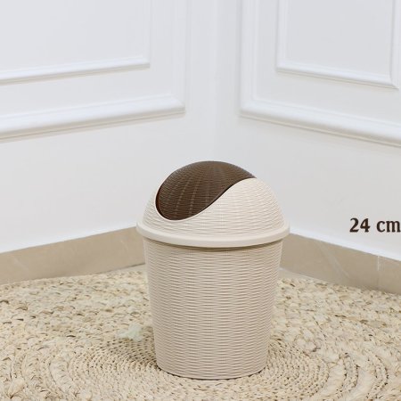 سطل مروحة مدور 24سم بلاستك حصير بيج EL176/3 =رم6
