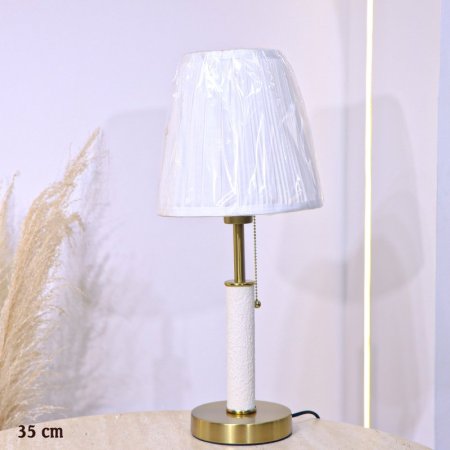 سهارة حديد ذهبي 35سم مدور خصر جبص ابيض شيد ابيض محزز EL9/4 =س26