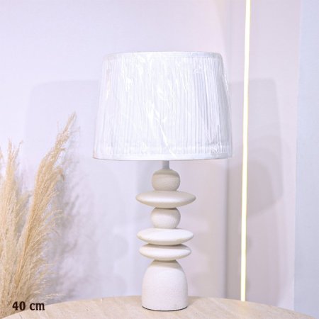 سهارة جبص بيج 40سم شكل حلقات شيد ابيض محزز EL9/10 =س26