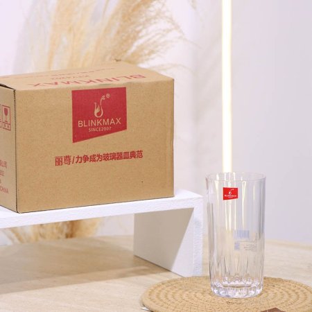 طقم كاسة ماء/6 زجاج سادة 300مل KTY4202 محزز ++BM2