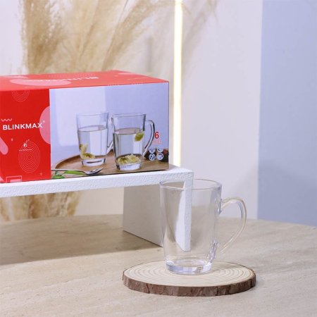 طقم كاسة شاي/6 زجاج سادة KTZB44 فيلا 210مل ++BM2