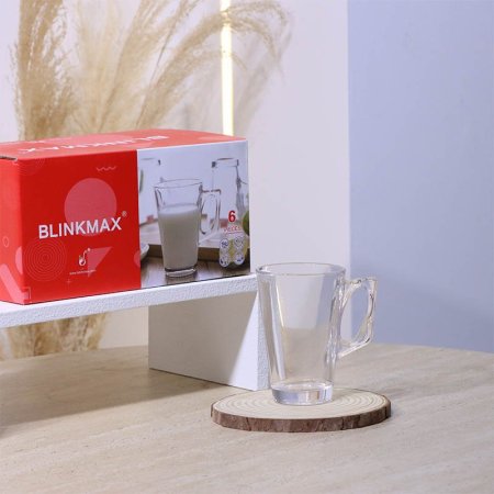 طقم كاسة شاي/6 زجاج سادة KTZB40 فيلا 240مل ++BM2