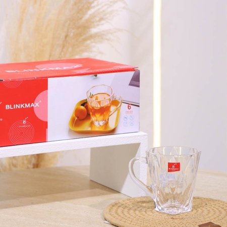 طقم كاسة شاي/6 زجاج سادة  KTZB93 بقلاوة ++BM2