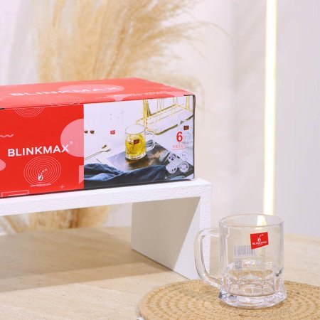 طقم كاسة شاي/6 زجاج سادة 150مل KTZB119 قاعدة بصمة ++BM2