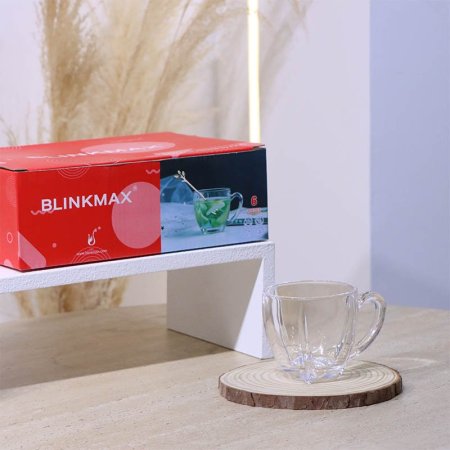 طقم ماغ شاي/6 زجاج سادة KTZB126 مكعبل 185مل ++BM2