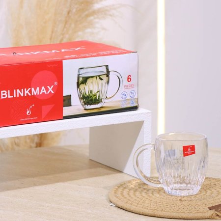 طقم كاسة شاي/6 زجاج سادة 190مل KTZB138 محفر++BM2