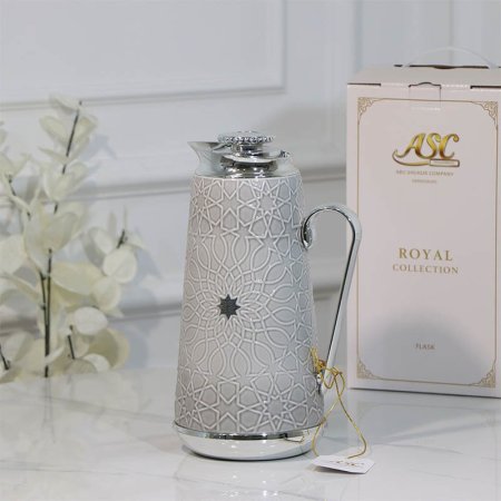 تيرموس قهوة بورسلان سكني CH628-GREY BLUE مزخرف اندلسي ++ZW1