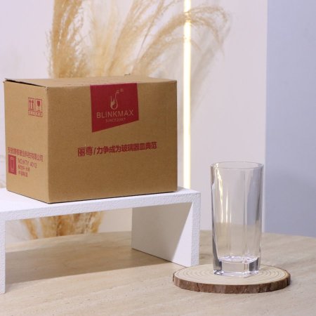 طقم كاسة ماء/6 زجاج سادة KTY4012 قاعدة مربع 260مل ++BM2