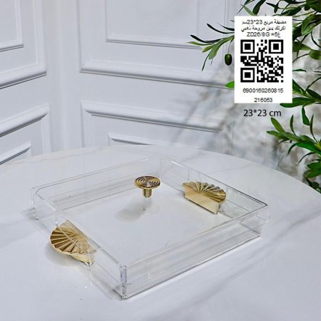 مضيفة مربع 23*23سم اكرلك مكتب اسود يدين مروحة ذهبي ZD26/8G =غ5