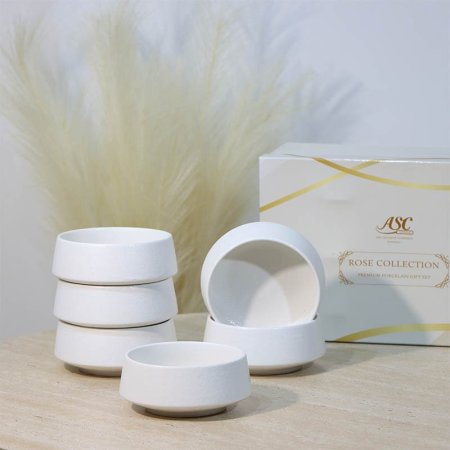 طقم صحون مكسرات/6 بورسلان مدور 12سم ابيض 7091/A مبزر  ++ع3