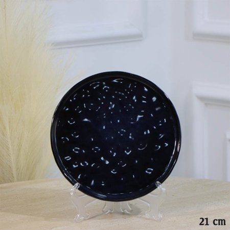 صحن سفرة بورسلان صفح 21سم كحلي A35/6 =ع1