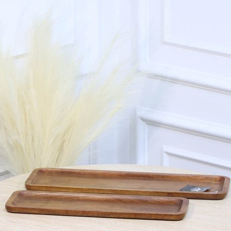 طقم /2 جاط مستطيل 43*14+51*16سم خشب هندي HO202508 %ه12