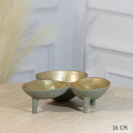 صحن مكسرات 3 عين مدور 16سم بستاشيو GRG-25937 نحاس هندي %ه11