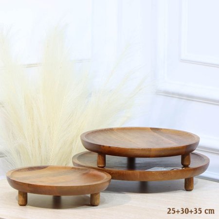 طقم /3 جاط مدور 25+30+35سم خشب هندي HO2807-3 %ه12