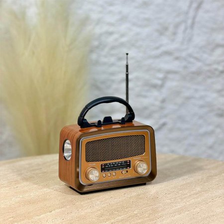 ردايو بيضاوي شكل انتيكا A149/7 مع سماعة سبكير بلوتوث مع كشاف جانبي =WW