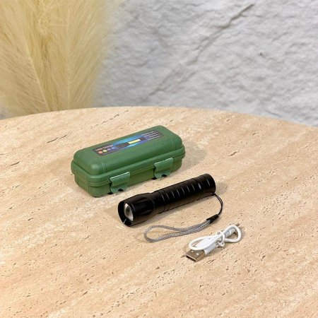 كشاف يد حديد اسود صغير A151/1 شحن يو اس بي ع.اخضر=WW