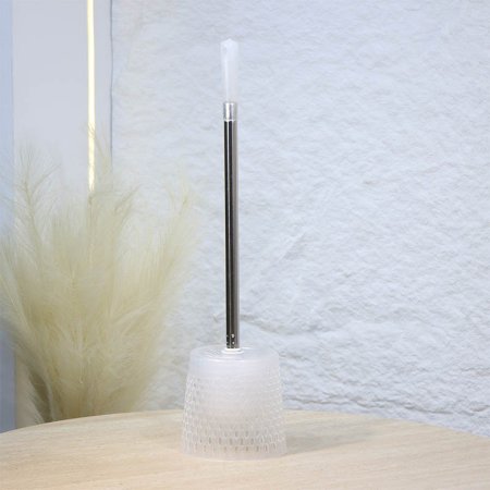 فرشاة حمام 50سم بلاستك شفاف مخرم يد ستانلس طويل A213/6 =ع5