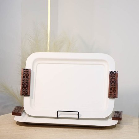 طقم صواني /2 مسطيل  40 +45 تنك بيج A-72616/74453-B نحاس فضي %ه13