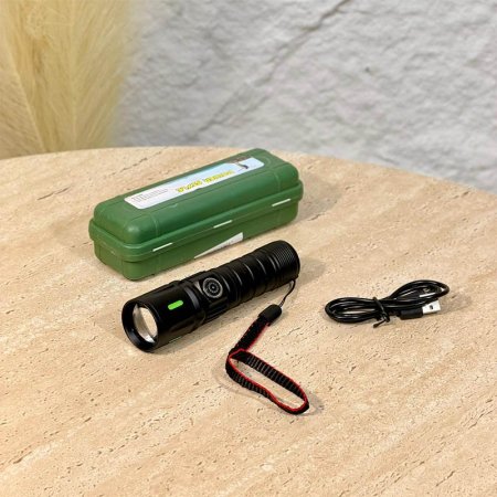 كشاف يد حديد اسود A104/3 شحن يو اس بي ع.اخضر=WW