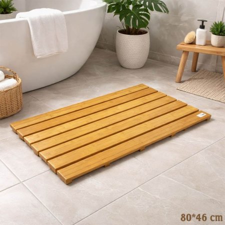 مشتاح ارض 80*46سم خشب بامبو مستطيل A157/1 =ع3