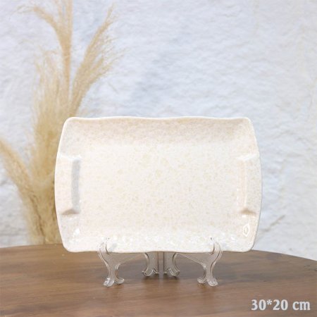 جاط مستطيل 30*20سم ميلامين رخام بيج اطار معرج A70/22 =ع1