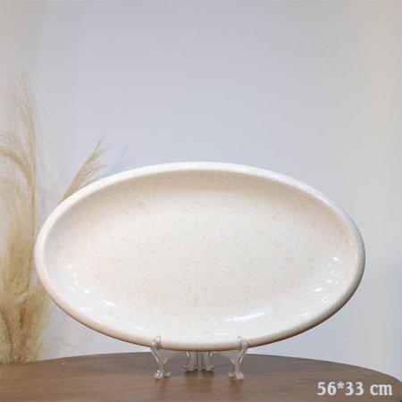 جاط بيضاوي جور 56*33سم ميلامين رخام بيج A70/27 =ع1