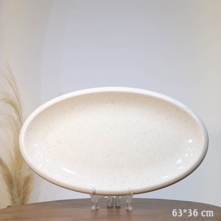 جاط بيضاوي جور 63*36سم ميلامين رخام بيج A70/28 =ع1