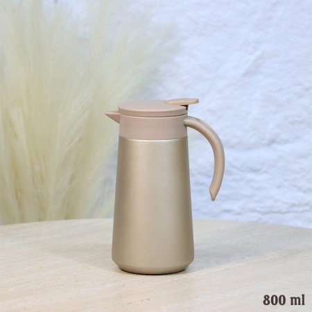 تيرموس 800مل ستانلس ذهبي غطا بلاستك ضغط A13/2 =ع3