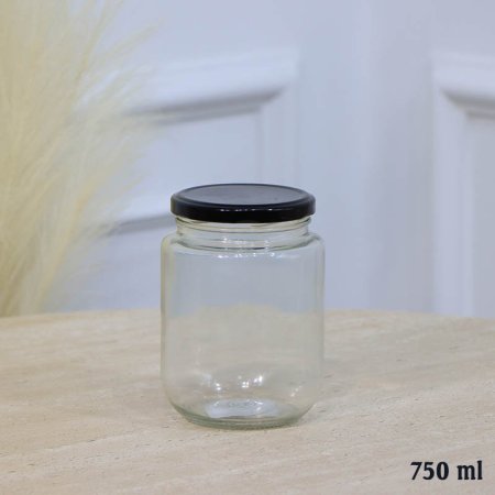 مطربان 720 مل زجاج سادة مدور غطا حديد اسود A46/1 =ع1