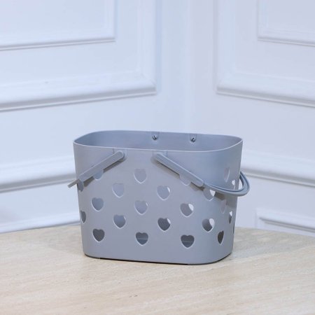 سلة ملاقط بلاستك سكني مستطيل مخرم قلوب بيدين A155/7 =ع3