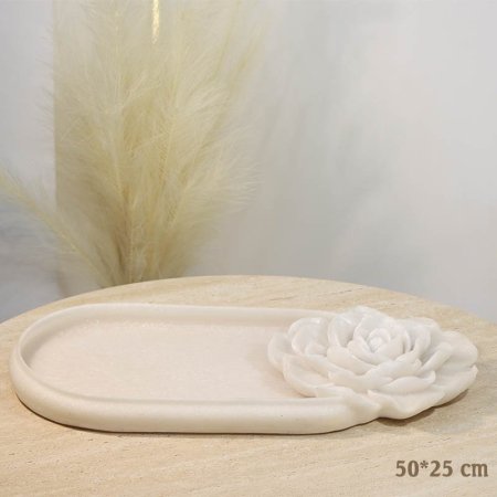 جاط فواكة بولاريزن 50*25سم ابيض بيضاوي حيف وردة جوري A26/23 =ع4 =ع5