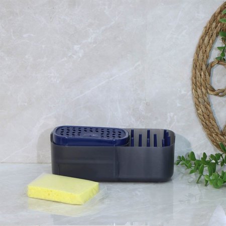 مصبنة وحمالة +ليفة 2عين 20سم بلاستك مستطيل A153/9 =ع2