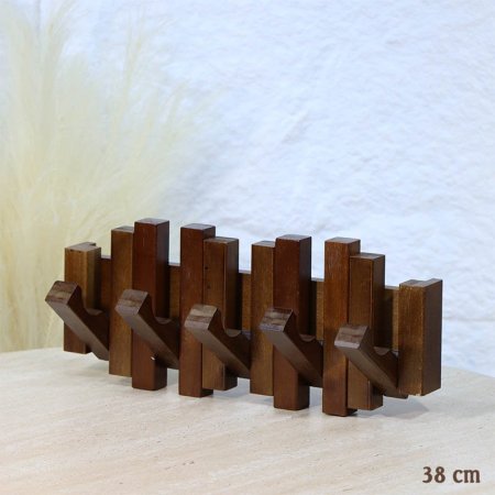 علاقة حائط 5عين 38سم بيانو خشب غامق A153/11 =ع2