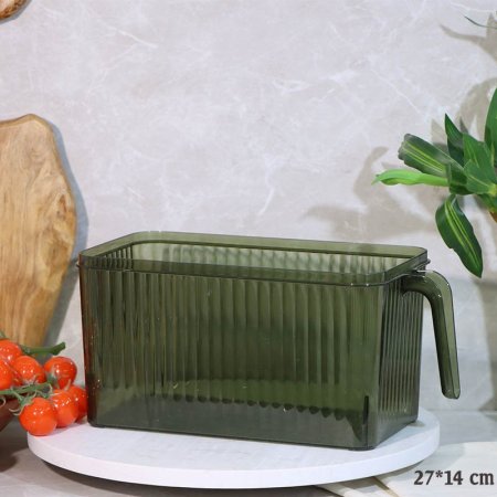 سلة ثلاجة مستطيل 27*14 اكرلك زيتي محزز بيد A105/8 =ع3