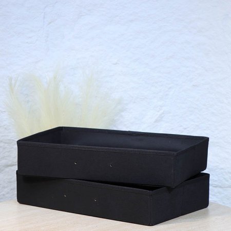 طقم /2 منظم جوارير مستطيل 43*28سم قماش اسود A154/1 =ع3