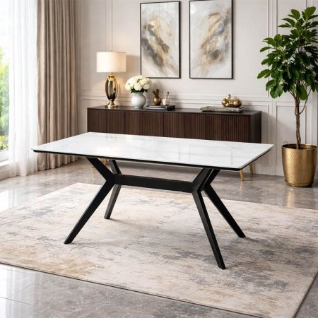 طاولة جرانيت ماربل مستطيل ارجل حديد A130/8 =ع1 =ع5