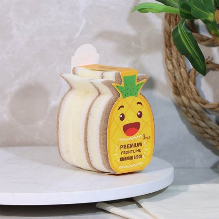 طقم/3 ليفة شكل اناناس ت.ك20 ع.كرتون A106/7 =ع3