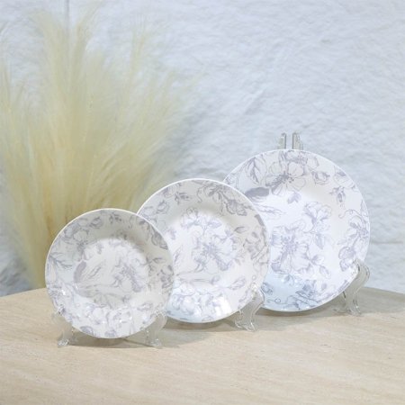 طقم صحون/18 بورسلان ابيض مورد سكني DS18/2 ++م.د