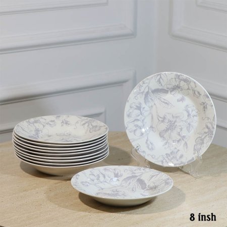 صحن 8" بورسلان ابيض ت.12 مورد سكني ++م.د