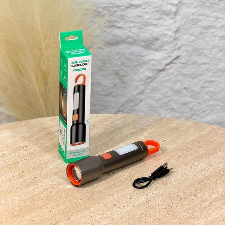 كشاف يد مدور حديد فضي A12/1  يد بلاستك تعليق =WW