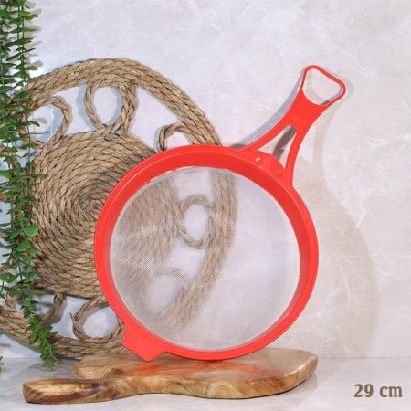 مصفاة بلاستك 29سم مدور ملون يد طويل A213/20 =ع4