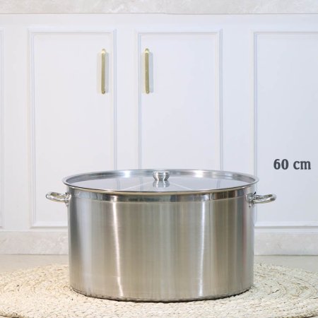 طنجرة مدور 60سم ستانلس ستيل لميع مع غطا A38/30 =ع2