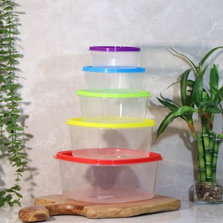 طقم طبروير /5 بلاستك مربع غطا ملون A213/30 =ع4