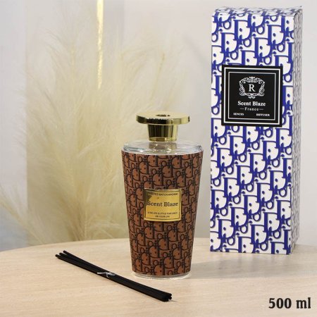 معطر جو سائل 500مل مع عيدان علبة زجاج DIOR اسطواني A67/1 =ع5